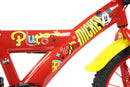 Bicicletta per Bambini 14" Disney Mickey Mouse Freni Caliper e Stabilizzatori in Acciaio Hi-Ten Rosso