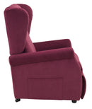 Poltrona Alzapersona Elettrica 2 Motori 75x107x84 cm in Tessuto Dispositivo Medico 1 Rosso 