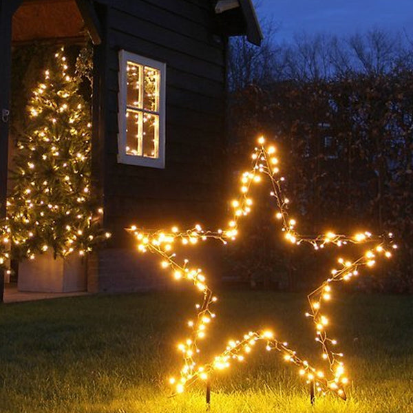 Stella Luminosa Natalizia XXL da Giardino / Esterno Bianco Caldo 102cm con Timer online
