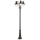 Lampada Palo Alto Tre Luci per Giardino Colore Grigio per Esterno Linea Ice Livos