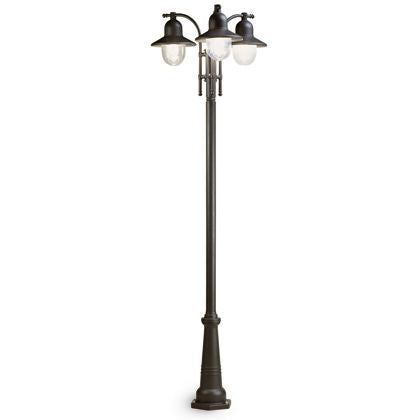 Lampada Palo Alto Tre Luci per Giardino Colore Grigio per Esterno Linea Ice Livos