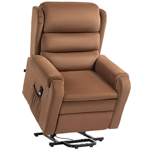 Poltrona Alzapersona Reclinabile a 160° con Poggiapiedi e Telecomando 85x88x109 cm in Velluto Marrone sconto