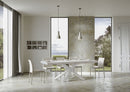 Tavolo Allungabile 120-224x90x77 cm Volantis Premium Bianco Frassino Telaio Bianco 