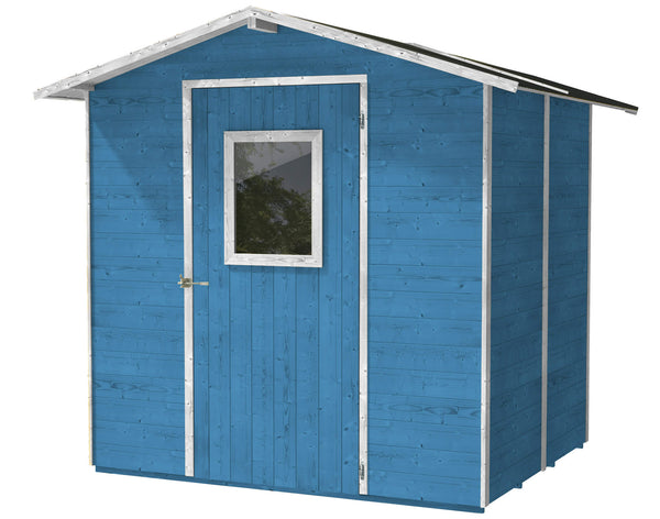 Casette Box da Giardino in Legno Porta Utensili 200x167x214 cm con Porta e Finestra Ecla Azzurra online