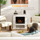 Camino a Bioetanolo da Pavimento da 0.9L con Ripiano Inferiore 86x30x82 cm Bianco  