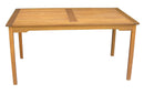 Tavolo Rettangolare da Giardino 150x90 cm in Legno di Acacia Vorghini Granada