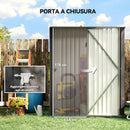 Casetta da Giardino 161,5x94,5x196 cm Porta Attrezzi con Catenaccio in Acciaio Grigio Chiaro      
