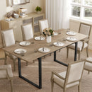 Tavolo da Pranzo Industriale per 6-8 Persone 180x80x75 cm con Ribalta Rotonda in Legno e Acciaio      