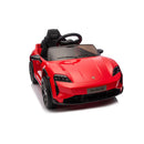 Macchina Elettrica per Bambini Porsche Taycan Turbo S 12V con Telecomando Bluetooth Luci LED e Tappetini Rosso