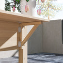 Fioriera Rialzata 207x59x78 cm con Tavolino Laterale e Ripiano Inferiore in Legno di Abete   