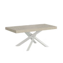 Tavolo Allungabile 140-244x90x77 cm Volantis Premium Cashmere Telaio Bianco 