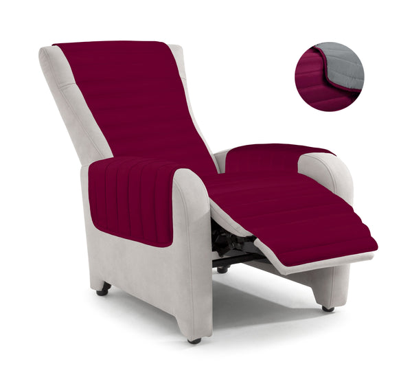 Copripoltrona Trapuntato Doubleface Bordeaux/Grigio Scuro online