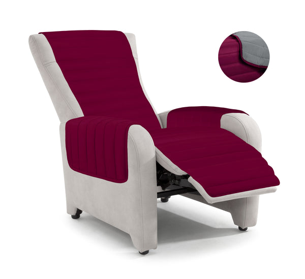 online Copripoltrona Trapuntato Doubleface Bordeaux/Grigio Scuro