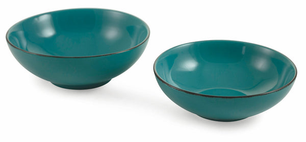 Set 2 Insalatiere in Gres Villa d'Este Home Tivoli Baita Glazed Turchesi prezzo