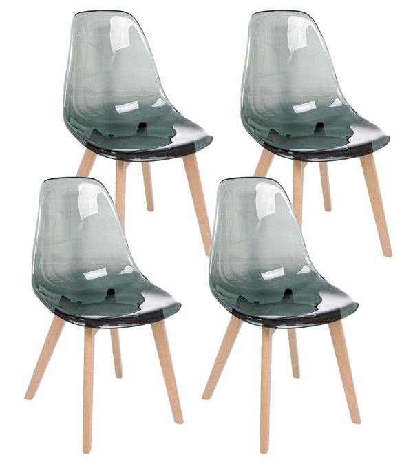 Set 4 Sedie 52x47x82h cm Easy Fumè sconto