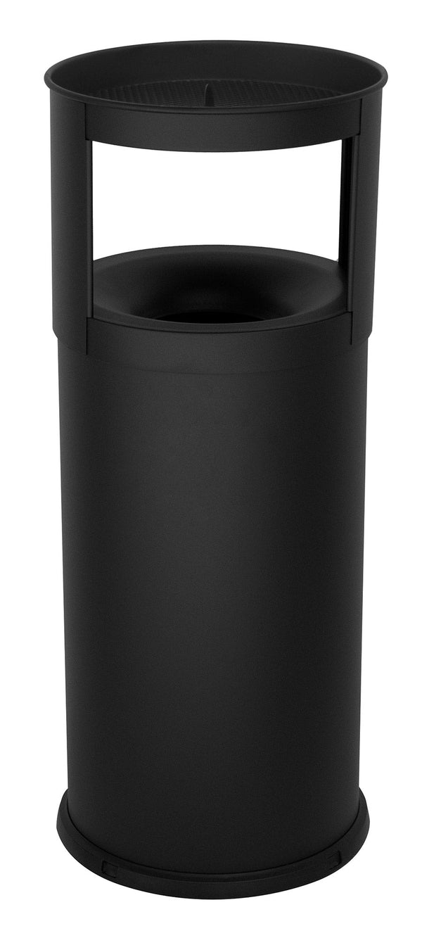 sconto Pattumiera Gettacarte Ø31xh80 cm Autoestinguente Posacenere in Acciaio Verniciato Nero