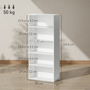 Mobile Libreria a 5 Ripiani 60x24x133,5 cm in Legno Bianco   