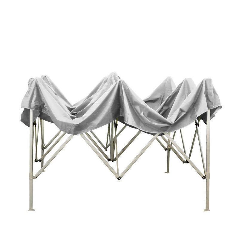 Gazebo Richiudibile Pieghevole 2x2m in Acciaio e PVC Impermeabile Bianco