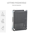 Sdraio Pieghevole 60x165x76 cm con Poggiatesta e Schienale Regolabile in Alluminio Grigio      