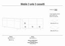 Mobile Soggiorno Madia 3 Ante 3 Cassetti 164x41x92 cm Ossido Bianco e Rovere Dogato   