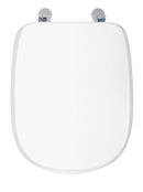 Copriwater Universale 35,5x43,3 cm in MDF Cerniere in Metallo Cromato Tesi Bianco Lucido