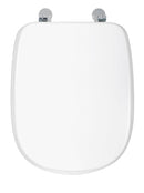 Copriwater Universale 35,5x43,3 cm in MDF Cerniere in Metallo Cromato Tesi Bianco Lucido