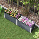 Fioriera da Giardino con Fondo Aperto in Legno Composito e Alluminio 200x50x56 cm Grigio