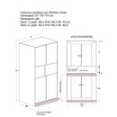 Mobile Lavanderia a Colonna per Lavatrice con Asse da Stiro e Ante Superiori 70x70x174A cm in Nobilitato Unika Olmo Scuro