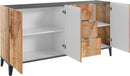 Credenza 3 Ante + 3 Cassetti 160x40x82 cm Sunrise Acero Pereira e Ardesia