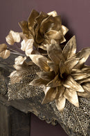 Set 6 Foglia con Glitter H76 cm Champagne