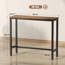 Tavolo da Bar Alto e Rettangolare in Stile Industriale 120x40x100 cm in Acciaio e Legno Marrone Rustico      