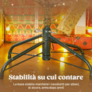 Albero di Natale Innevato Alto 210 cm con 1154 Rami Realistici e Base in Metallo Pieghevole Bianco      