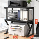 Scaffale da Scrivania Multiuso 3 Ripiani 54x37x69 cm per Stampante Ufficio in MDF Nero