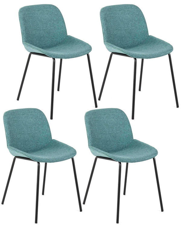 online Set 4 Sedie 57x46xH80 cm in Tessuto Eva Acquamarina