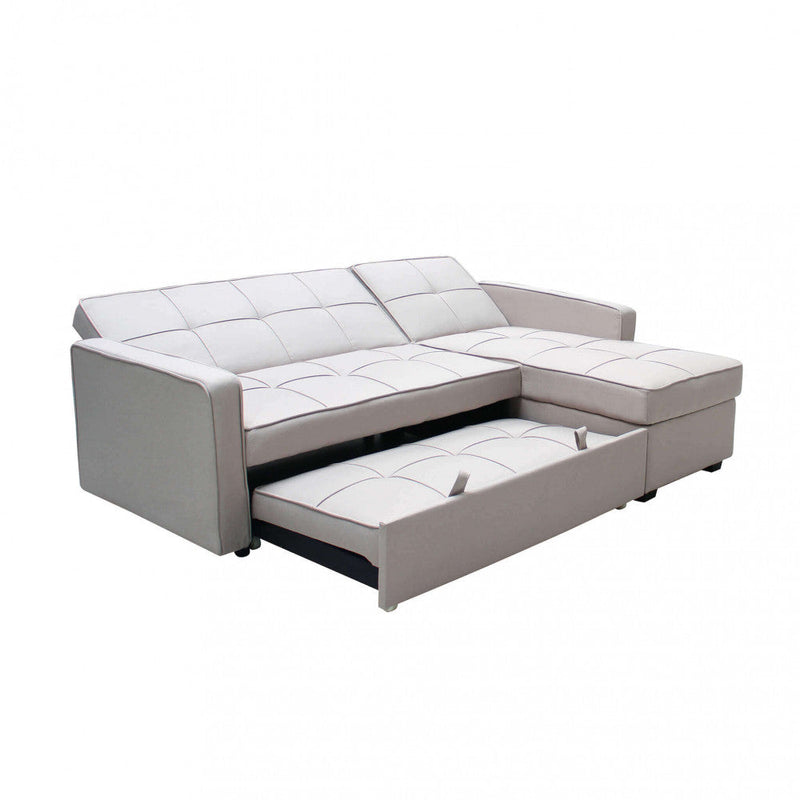 Divano Letto Cedric 208x87/145x88 cm  in Tessuto Tortora