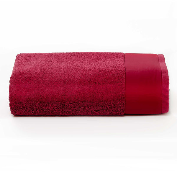 online Telo Spugna Asciugamano 60x110 cm con Balza in Raso Garrini Hope Bordeaux