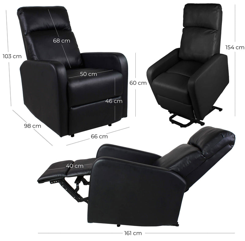 Poltrona Alzapersona Elettrica 1 Motore in Similpelle Vandi Bordeaux