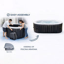 Vasca Idromassaggio Piscina Spa Gonfiabile Armonia 4 Adulti 682 L in PVC Grigio  