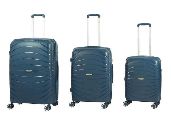 sconto Set 3 Valigie Trolley Rigido Espandibile in Polipropilene TSA Ravizzoni Alaska Blu