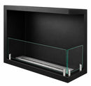 Camino a Bioetanolo da Incasso ad Angolo 60x22,4x45 cm Sutri Lato Destro Struttura in Acciaio Nero