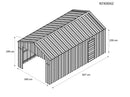 Casetta Box da Giardino in Lamiera di Acciaio 360x912x307 cm Verde