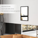 Specchio da Parete Rettangolare  50x70 cm in Vetro e MDF Nero      