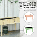 Letto per Orto Rialzato Pieghevole in Legno con Fori di Drenaggio, 115x56x76 cm, Color Legno      