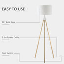 Lampada da Terra 53x53x144 cm E27 Paralume in Tessuto Bianco e Oro