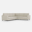 Divano Angolare 6 Posti 288x228x85 cm Yasel in Tessuto Latte