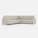 Divano Angolare 6 Posti 288x228x85 cm Yasel in Tessuto Latte