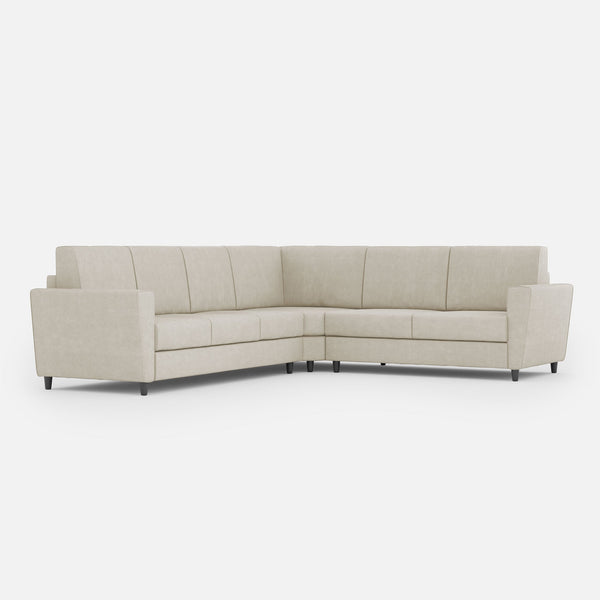 acquista Divano Angolare 6 Posti 288x228x85 cm Yasel in Tessuto Latte