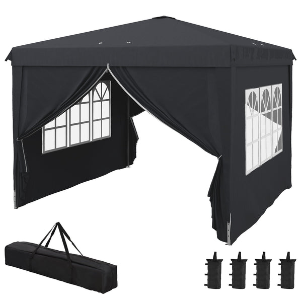 sconto Gazebo Pieghevole 3x3m in Metallo Grigio
