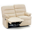 Divano 2 Posti Reclinabile Manuale in Similpelle Mara Crema