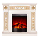 Camino Elettrico da Pavimento 102x110x30 cm Effetto Fiamma 1600W Versailles & Corsica Avorio